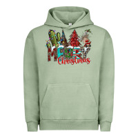 Pigment Oil Green Merry Christmas Urban Hoodie - CowhideDigitalArt