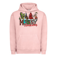 Pigment Salmon Merry Christmas Urban Hoodie - CowhideDigitalArt