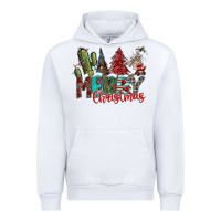 White Merry Christmas Urban Hoodie - CowhideDigitalArt