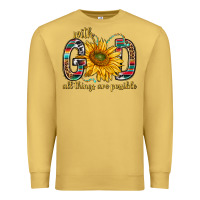 Antique Gold with god all things are possible with sunflower bbs Premium Sweatshirt - BundleAndBundleShop
