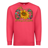 Cardinal with god all things are possible with sunflower bbs Premium Sweatshirt - BundleAndBundleShop