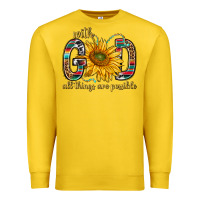 Lemon with god all things are possible with sunflower bbs Premium Sweatshirt - BundleAndBundleShop