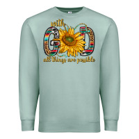 Seafoam with god all things are possible with sunflower bbs Premium Sweatshirt - BundleAndBundleShop