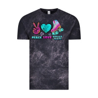 Cloud Black peace love roller skate Vintage Tee - BundleAndBundleShop