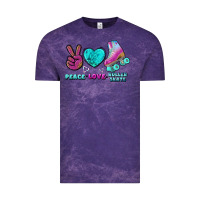 Cloud Purple peace love roller skate Vintage Tee - BundleAndBundleShop