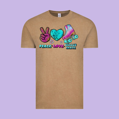 Peace Love Roller Skate Vintage Tee Designed By Bundleandbundleshop