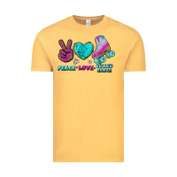 Vintage Mustard peace love roller skate Vintage Tee - BundleAndBundleShop