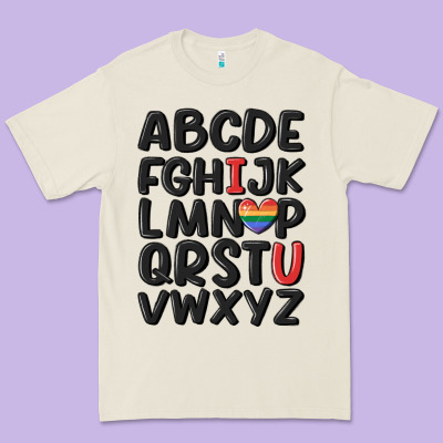 Pride Alphabet Premium Tee Designed By Maliassmallbusiness
