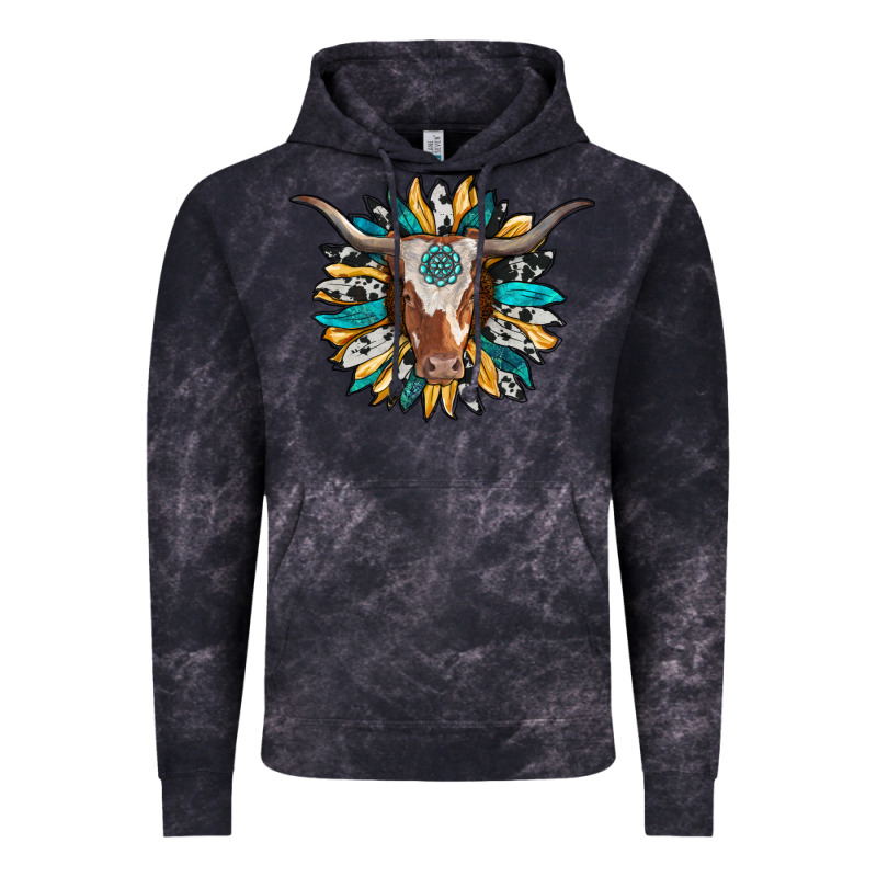 Texas Longhorn Sunflower Background Vintage Hoodie by RanaPortraitStore | Teevron