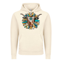 Vintage Artic texas longhorn sunflower background Vintage Hoodie - RanaPortraitStore