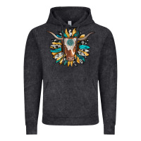 Vintage Black texas longhorn sunflower background Vintage Hoodie - RanaPortraitStore