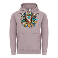 Vintage Zinc texas longhorn sunflower background Vintage Hoodie - RanaPortraitStore