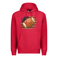 Cardinal American Flag Football Leopard Premium Hoodie - CowCowDesign