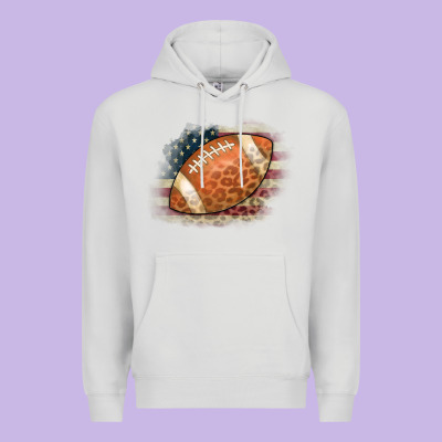 American Flag Football Leopard Premium Hoodie Designed By Cowcowdesign