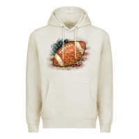 Oatmeal Heather American Flag Football Leopard Premium Hoodie - CowCowDesign