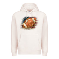 Pale Pink American Flag Football Leopard Premium Hoodie - CowCowDesign