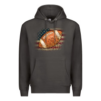 Smoke American Flag Football Leopard Premium Hoodie - CowCowDesign