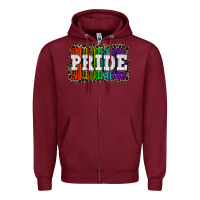 Burgundy Pride barcode Zipper Hoodie - CowGirlArtShop