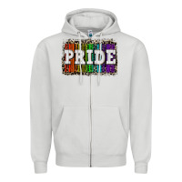 Dove Grey Pride barcode Zipper Hoodie - CowGirlArtShop