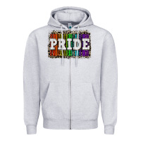 Heather Grey Pride barcode Zipper Hoodie - CowGirlArtShop