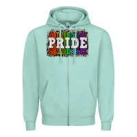 Seafoam Pride barcode Zipper Hoodie - CowGirlArtShop