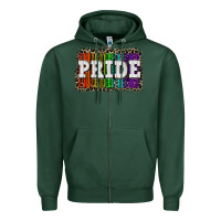 Sports Green Pride barcode Zipper Hoodie - CowGirlArtShop