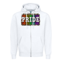 White Pride barcode Zipper Hoodie - CowGirlArtShop