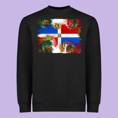 Mexican And Puerto Rico Flag Heavyweight Sweatshirt Designed By Texasbilliewilder