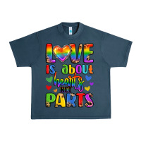 Midnight Navy love is about hearts not parts Urban Heavy Tee - LillyAllenDesigns