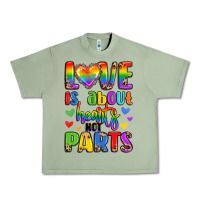 Oil Green love is about hearts not parts Urban Heavy Tee - LillyAllenDesigns
