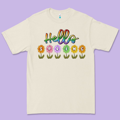 Hello Spring Premium Tee Designed By Maliassmallbusiness