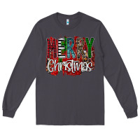 Smoke Merry Christmas Buffalo Plaid Leopard Long Sleeve Tee - Bettercallsaul