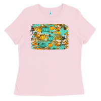 Bubblegum Pink western fall vibes background Ladies Tee - Jasminsmagicworld