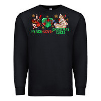 Black peace love christmas cakes bbs Premium Sweatshirt - BundleAndBundleShop