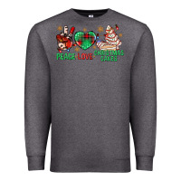 Charcoal Heather peace love christmas cakes bbs Premium Sweatshirt - BundleAndBundleShop