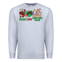 Heather Grey peace love christmas cakes bbs Premium Sweatshirt - BundleAndBundleShop