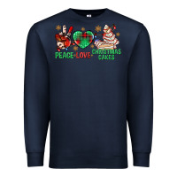 Navy peace love christmas cakes bbs Premium Sweatshirt - BundleAndBundleShop