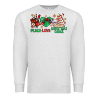 Oatmeal Heather peace love christmas cakes bbs Premium Sweatshirt - BundleAndBundleShop