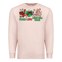 Pale Pink peace love christmas cakes bbs Premium Sweatshirt - BundleAndBundleShop