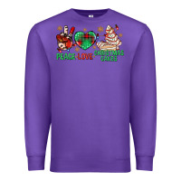 Purple peace love christmas cakes bbs Premium Sweatshirt - BundleAndBundleShop