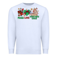 White peace love christmas cakes bbs Premium Sweatshirt - BundleAndBundleShop