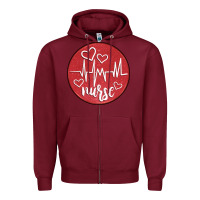 Burgundy nurse coaster Zipper Hoodie - CowGirlArtShop