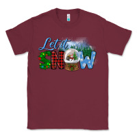 Burgundy let it snow Classic Tee - BundleAndBundleShop