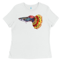 White Guppy Fish Ladies Tee - LillyAllenDesigns