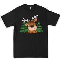 Black Personalized Christmas deer Premium Tee - MaliasSmallBusiness