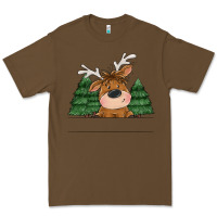 Cacao Personalized Christmas deer Premium Tee - MaliasSmallBusiness
