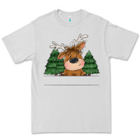 Dove Grey Personalized Christmas deer Premium Tee - MaliasSmallBusiness
