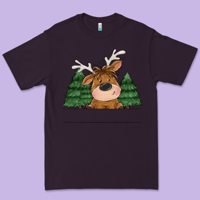 Personalized Christmas Deer Premium Tee Designed By Maliassmallbusiness