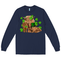 Navy st patricks day cow family Long Sleeve Tee - RanaPortraitStore