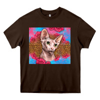 Chocolate Brown Western Sphynx Cat Heavy Core Tee - LillyAllenDesigns